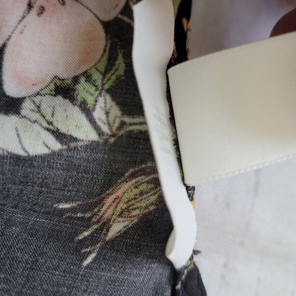 H&M Size 8 Dark Floral Print Long Bell Sleeve Flared Skirt Mini Dress Sheath - Picture 8 of 11